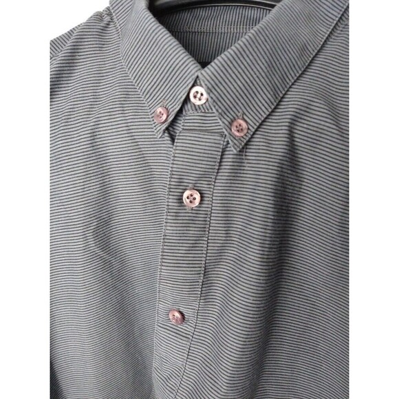 Visage Grey Black Striped Button Down Long Sleeve Dress Shirt. Size L - Picture 2 of 8